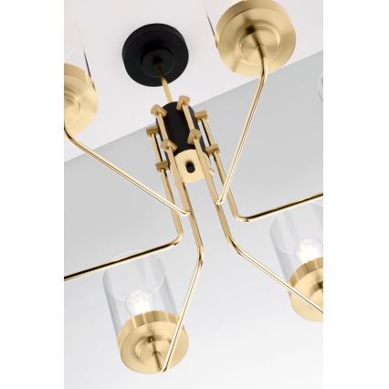 Jupiter 2089 - Ljuskrona på stång RAMIREZ 6xE27/15W/230V guld/svart