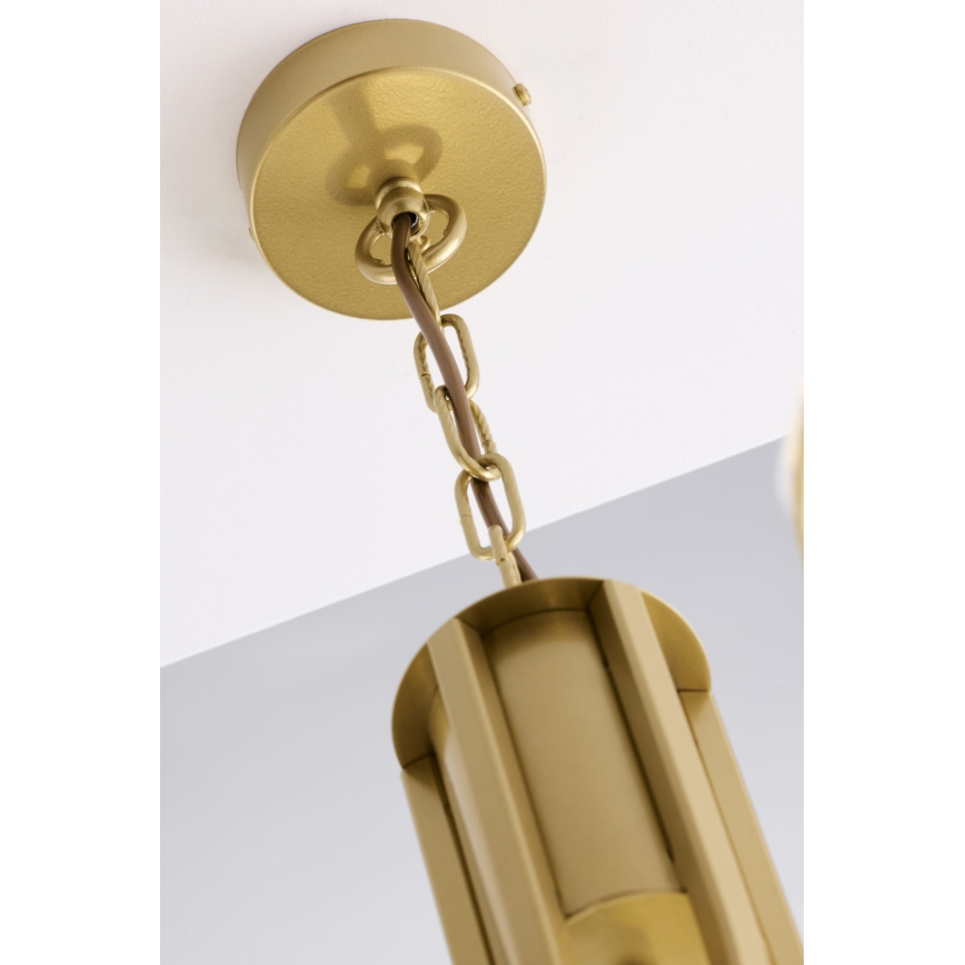 Jupiter 2093 - Ljuskrona med kedja ARTHUR 3xE27/15W/230V blå/guld