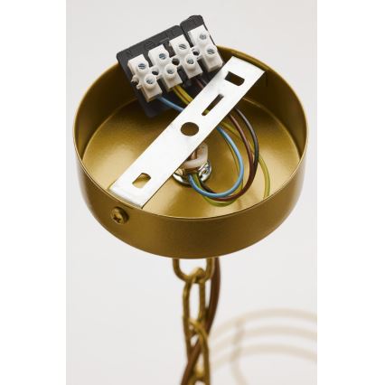 Jupiter 2095 - Taklampa med kedja ARTHUR 6xE27/15W/230V blå/guld