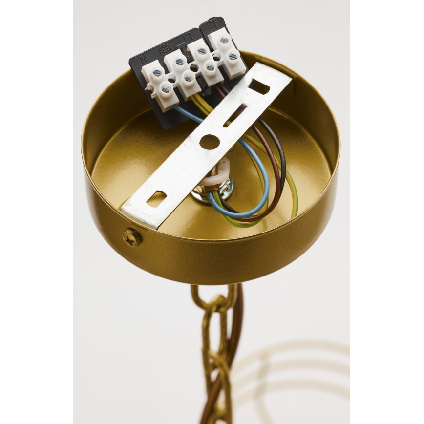 Jupiter 2095 - Taklampa med kedja ARTHUR 6xE27/15W/230V blå/guld