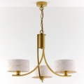 Jupiter 2096 - Ljuskrona med kedja ARTHUR 3xE27/15W/230V vit/guld/marmordekor