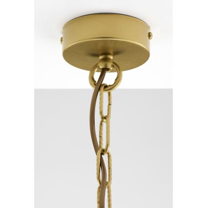 Jupiter 2096 - Ljuskrona med kedja ARTHUR 3xE27/15W/230V vit/guld/marmordekor