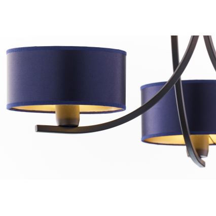 Jupiter 2099 - Ljuskrona med kedja ARTHUR 3xE27/15W/230V blå/svart