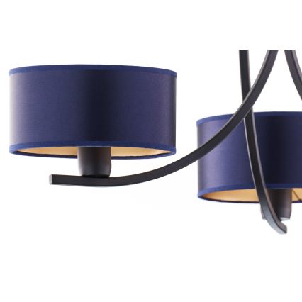 Jupiter 2099 - Ljuskrona med kedja ARTHUR 3xE27/15W/230V blå/svart