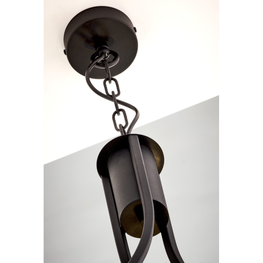 Jupiter 2099 - Ljuskrona med kedja ARTHUR 3xE27/15W/230V blå/svart