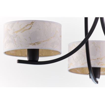 Jupiter 2103 - Taklampa på kedja ARTHUR 3xE27/15W/230V vit/svart/marmordekor