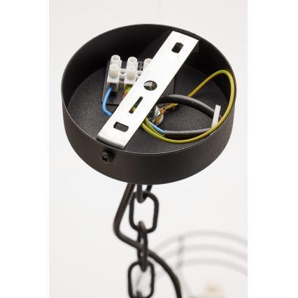 Jupiter 2104 - Taklampa med kedja ARTHUR 5xE27/15W/230V vit/svart/marmordekor