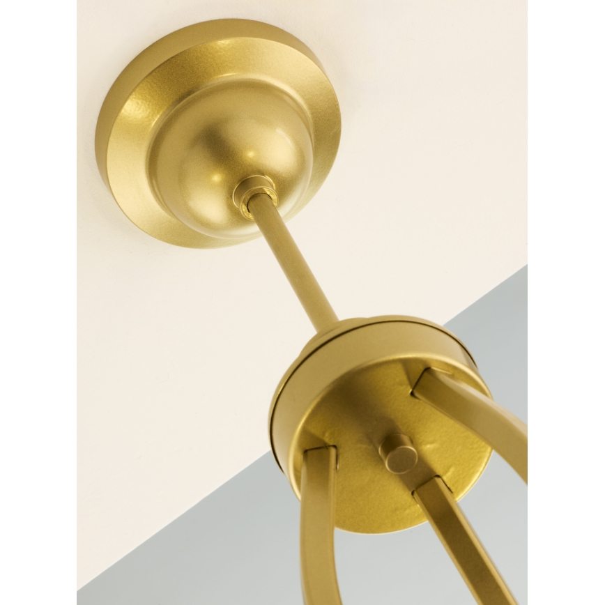 Jupiter 2109 - Taklampa med stång KASZMIR 3xE27/15W/230V vit/guld/marmordekor