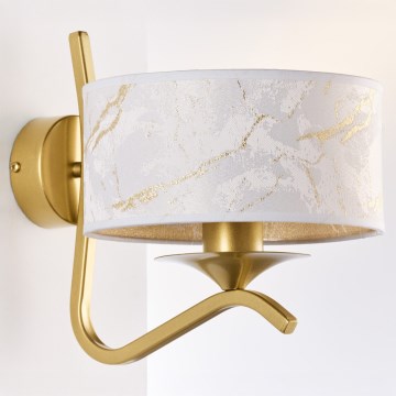 Jupiter 2111 - Vägglampa KASZMIR 1xE27/15W/230V vit/guld/marmordekor