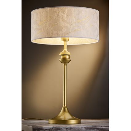Jupiter 2112 - Bordslampa KASZMIR 1xE27/15W/230V vit/guld/marmordekor