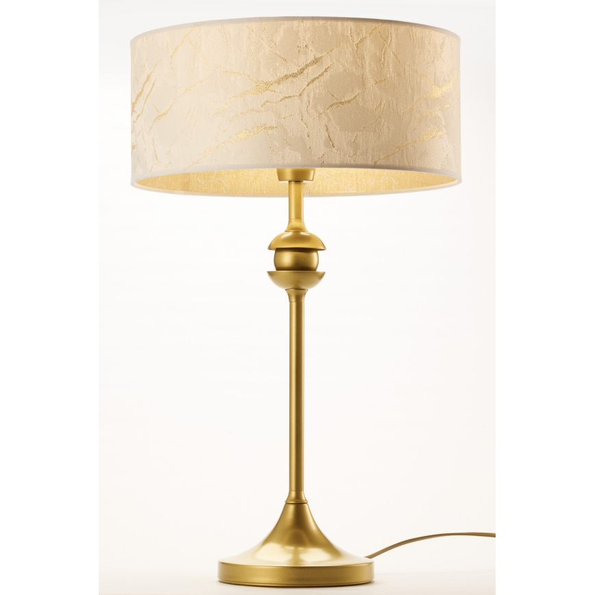 Jupiter 2112 - Bordslampa KASZMIR 1xE27/15W/230V vit/guld/marmordekor