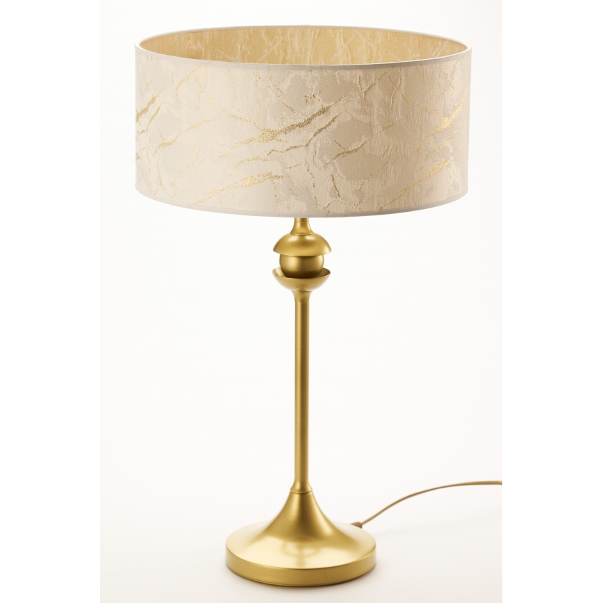 Jupiter 2112 - Bordslampa KASZMIR 1xE27/15W/230V vit/guld/marmordekor