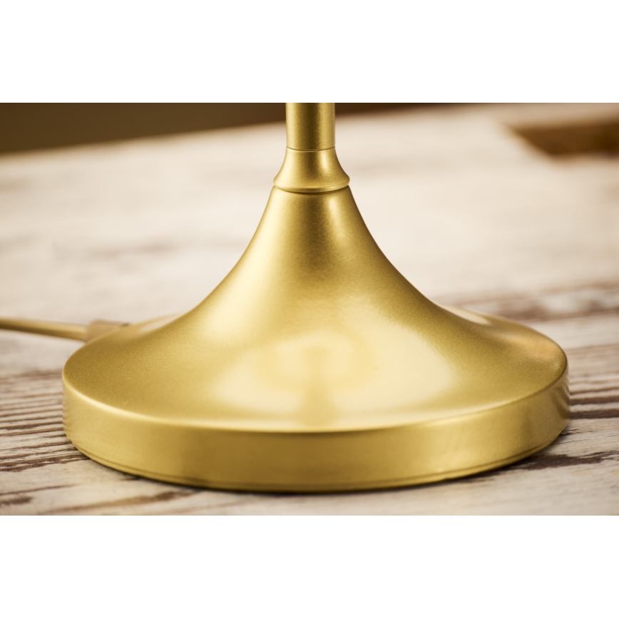Jupiter 2112 - Bordslampa KASZMIR 1xE27/15W/230V vit/guld/marmordekor