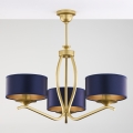 Jupiter 2113 - Taklampa med stång KASZMIR 3xE27/15W/230V blå/guld