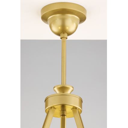 Jupiter 2113 - Taklampa med stång KASZMIR 3xE27/15W/230V blå/guld