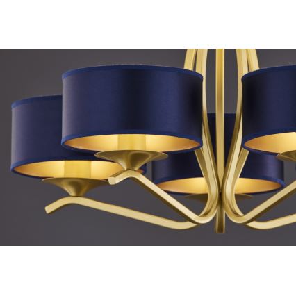 Jupiter 2114 - Stångmonterad taklampa KASZMIR 5xE27/15W/230V blå/guld