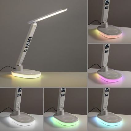 JUST LIGHT. 11018-16 - LED RGBW dimmbar beröringsstyrd bordslampa med trådlös laddning TINA LED/4W/230V vit