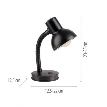 JUST LIGHT. 11080-18 - Flexibel bordslampa FLEXI 1xE27/25W/230V svart