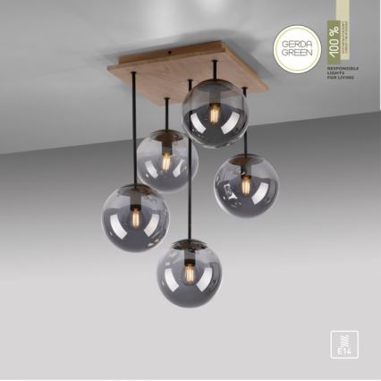 JUST LIGHT. 11395-79 - Pendelkrona WIDOW 5xE14/25W/230V ek
