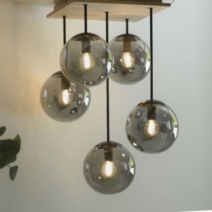 JUST LIGHT. 11395-79 - Pendelkrona WIDOW 5xE14/25W/230V ek