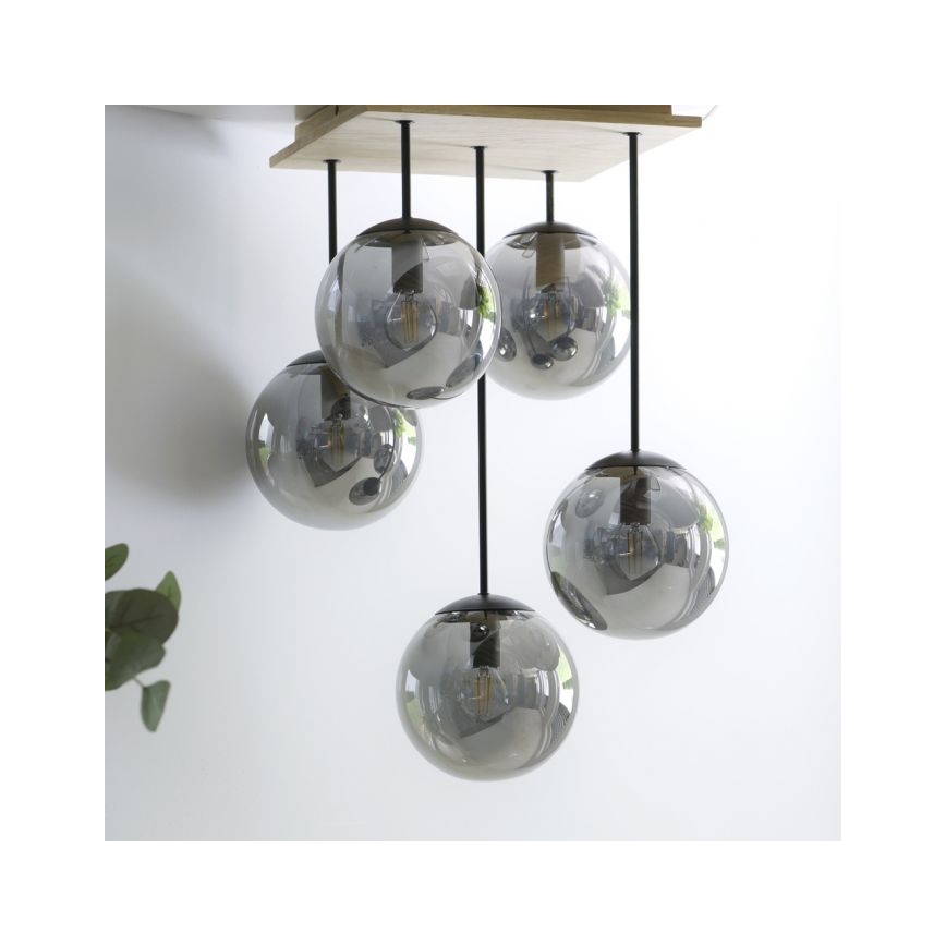 JUST LIGHT. 11395-79 - Pendelkrona WIDOW 5xE14/25W/230V ek