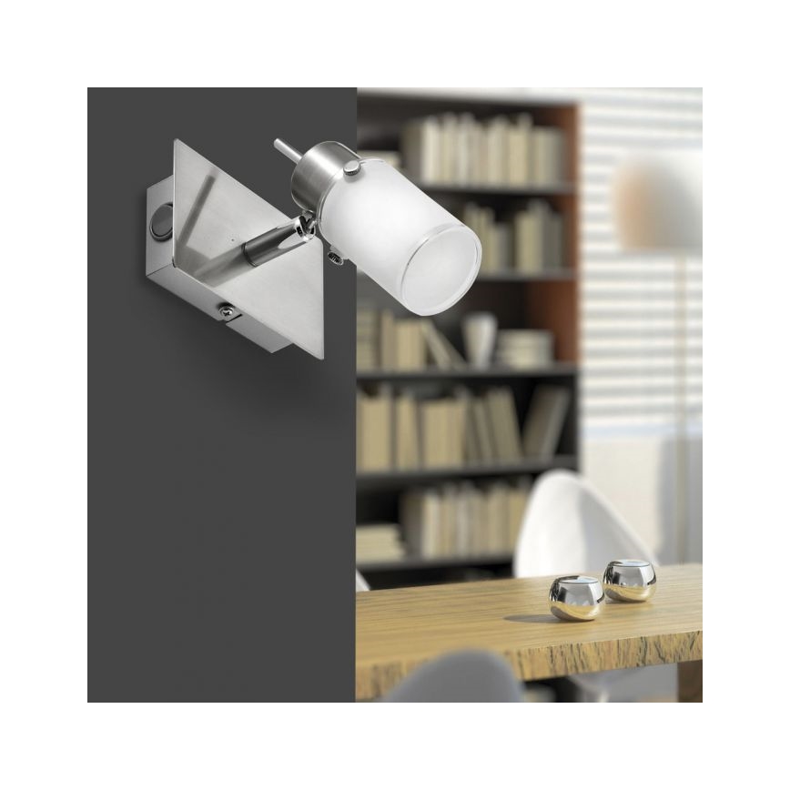 JUST LIGHT. 11931-55 - LED väggspotlight MAX 1xGU10/4W/230V matt krom