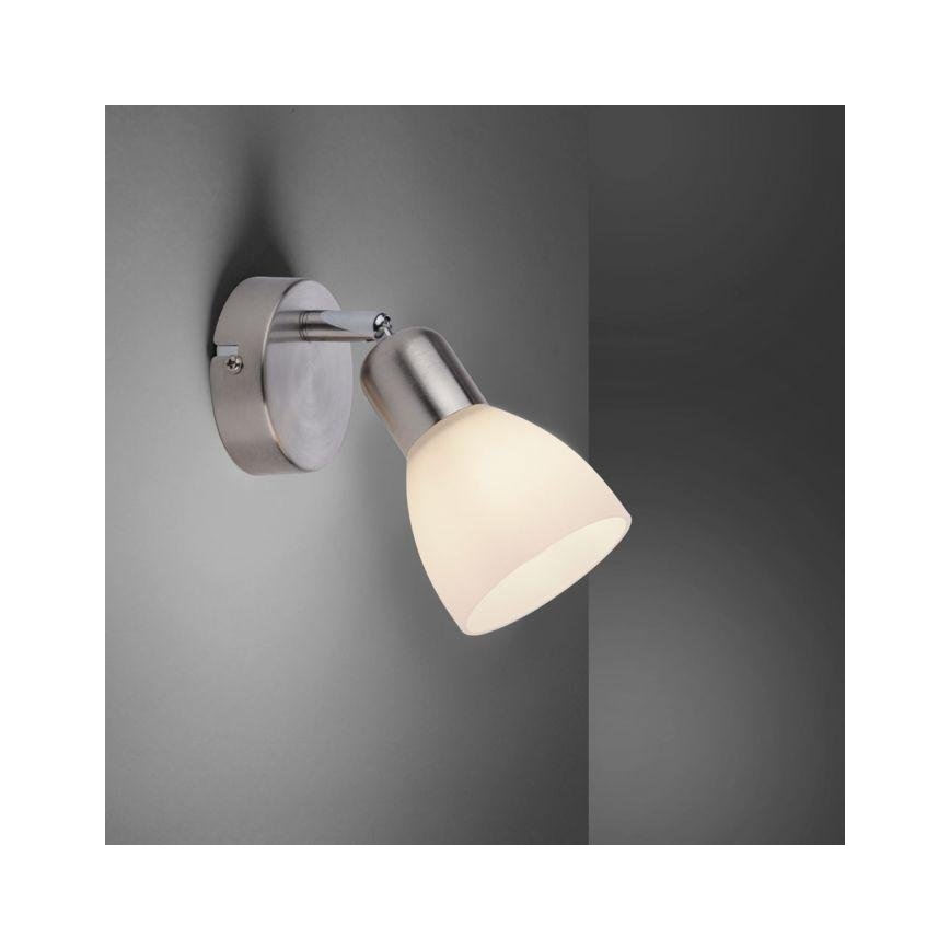 JUST LIGHT. 11951-55 - Väggspotlight KARO 1xE14/40W/230V matt krom