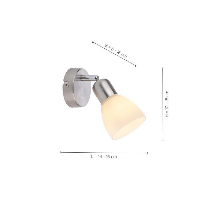 JUST LIGHT. 11951-55 - Väggspotlight KARO 1xE14/40W/230V matt krom