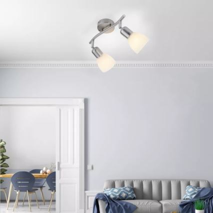 JUST LIGHT. 11952-55 - Spotlampa KARO 2xE14/40W/230V, matt krom