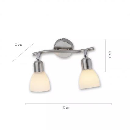 JUST LIGHT. 11952-55 - Spotlampa KARO 2xE14/40W/230V, matt krom