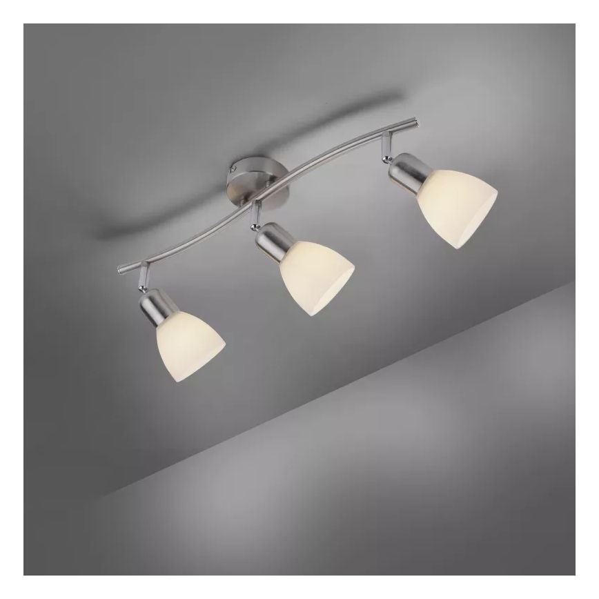 JUST LIGHT. 11953-55 - Spotlampa KARO 3xE14/40W/230V matt krom