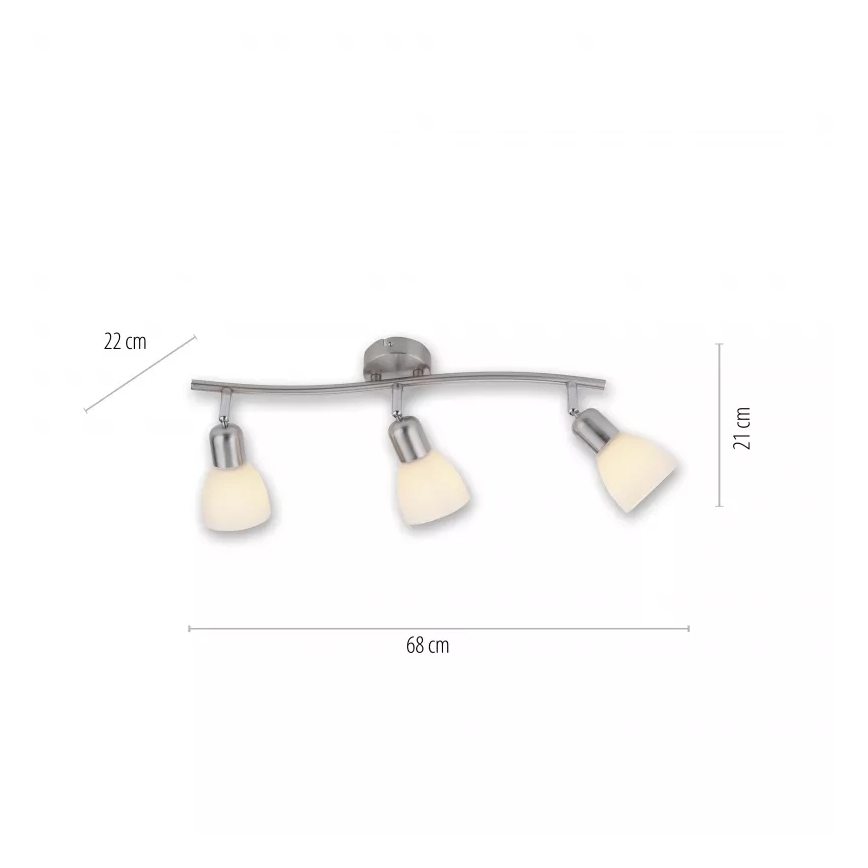 JUST LIGHT. 11953-55 - Spotlampa KARO 3xE14/40W/230V matt krom