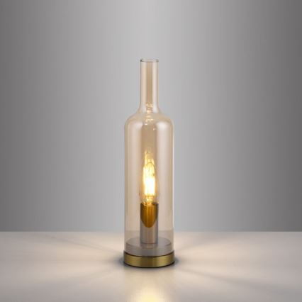 JUST LIGHT. 14006-27 - Bordslampa BOTTLE 1xE14/25W/230V beige/rökfärgad