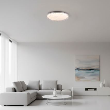 JUST LIGHT. 14008-16 - LED dimbar taklampa ART PLAFO LED/20W/230V 2700-6500K Ø 38 cm vit + fjärrkontroll