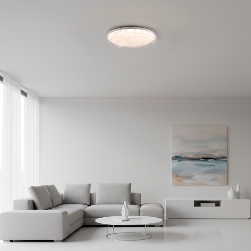JUST LIGHT. 14008-16 - LED dimbar taklampa ART PLAFO LED/20W/230V 2700-6500K Ø 38 cm vit + fjärrkontroll