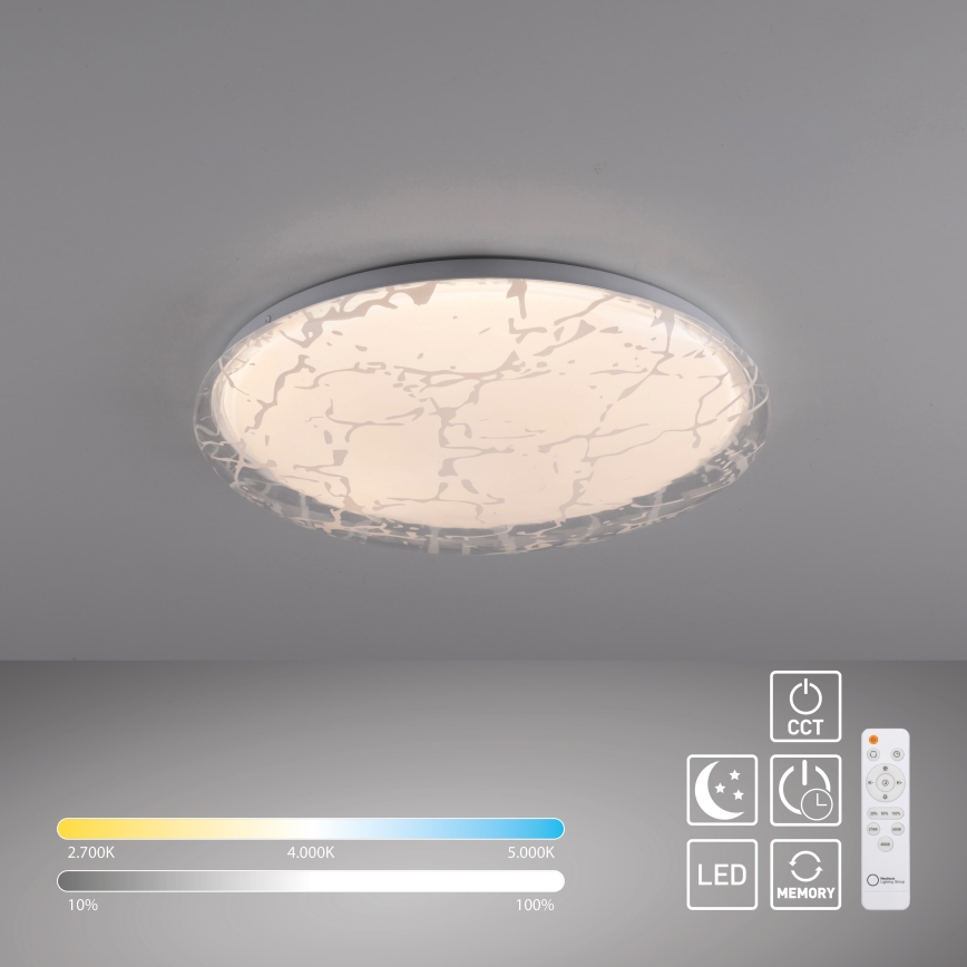 JUST LIGHT. 14008-16 - LED dimbar taklampa ART PLAFO LED/20W/230V 2700-6500K Ø 38 cm vit + fjärrkontroll