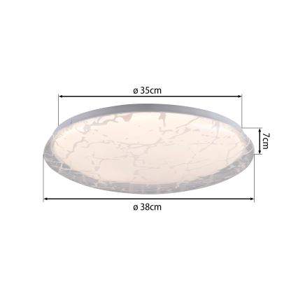 JUST LIGHT. 14008-16 - LED dimbar taklampa ART PLAFO LED/20W/230V 2700-6500K Ø 38 cm vit + fjärrkontroll