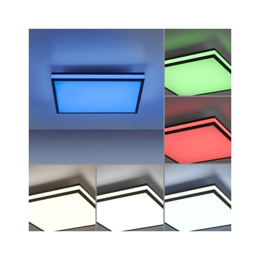 JUST LIGHT. 14110-18 - LED RGBW Dimbar taklampa MARIO BLACK LED/19,5W/230V 2700-5000K + fjärrkontroll