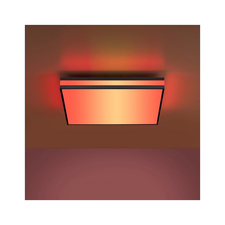 JUST LIGHT. 14110-18 - LED RGBW Dimbar taklampa MARIO BLACK LED/19,5W/230V 2700-5000K + fjärrkontroll