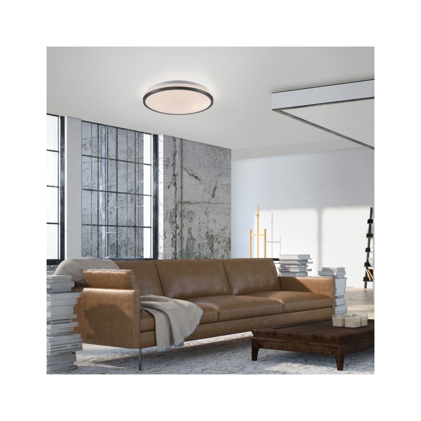 JUST LIGHT. 14293-18 - LED Dimbar taklampa KYLE LED/10W/230V diameter 28 cm svart