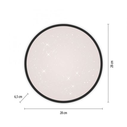 JUST LIGHT. 14293-18 - LED Dimbar taklampa KYLE LED/10W/230V diameter 28 cm svart