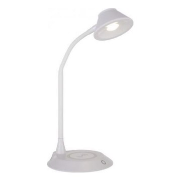 JUST LIGHT. 14414-16 - Dimbbar, flexibel touchstyrd LED-bordslampa med trådlös laddning PUCKI LED/4,5W/230V vit