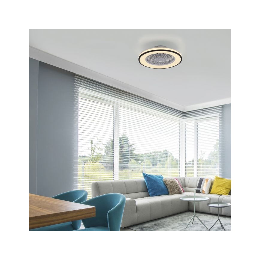 JUST LIGHT. 14447-18 - LED RGBW Dimmbar takfläkt med belysning LENO LED/44W/230V 3000-6500K Ø 48,6 cm vit + fjärrkontroll
