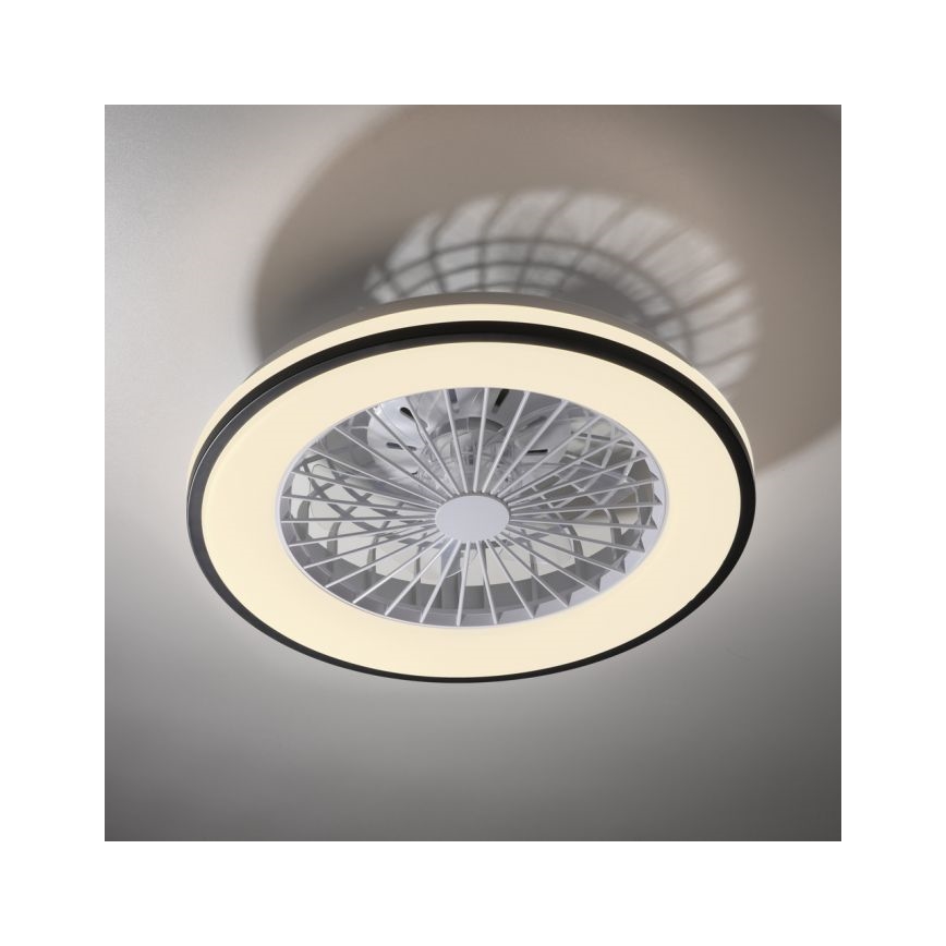 JUST LIGHT. 14447-18 - LED RGBW Dimmbar takfläkt med belysning LENO LED/44W/230V 3000-6500K Ø 48,6 cm vit + fjärrkontroll