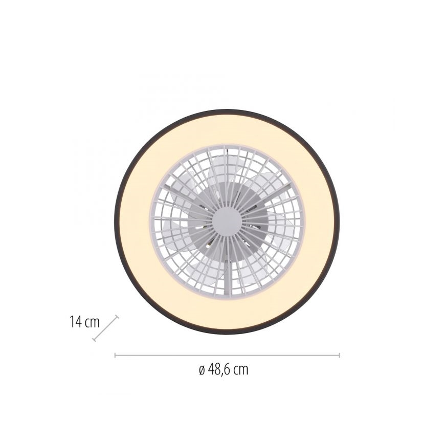 JUST LIGHT. 14447-18 - LED RGBW Dimmbar takfläkt med belysning LENO LED/44W/230V 3000-6500K Ø 48,6 cm vit + fjärrkontroll