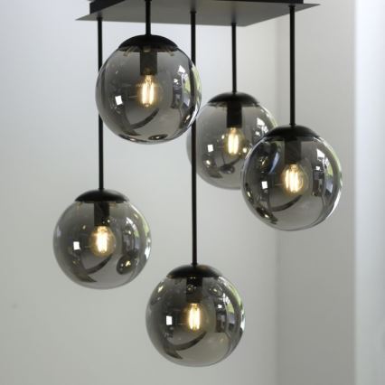 JUST LIGHT. 14602-18 - Pendelkrona WIDOW 5xE14/25W/230V svart