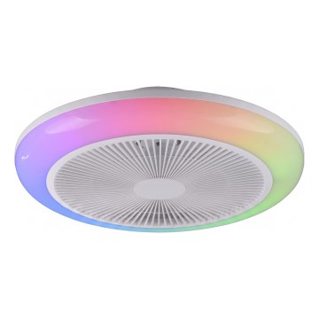 JUST LIGHT. 14623-16 - LED RGBW dimbar takfläkt med belysning BRENDA LED/22W/230V 3000-6000K Ø 46 cm vit + fjärrkontroll