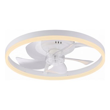 JUST LIGHT. 14624-16 - LED dimbar takfläkt med belysning RITA LED/22W/230V 3000-6000K Ø 50 cm vit + fjärrkontroll