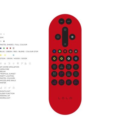 JUST LIGHT. 14682-16 - LED RGB Ljusreglerad fäst panel LOLA FLAT LED/28,5W/230V 2700-5000K + fjärrkontroll