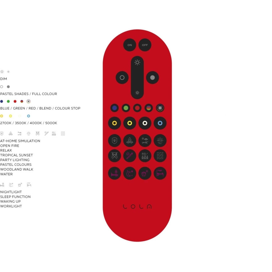 JUST LIGHT. 14682-16 - LED RGB Ljusreglerad fäst panel LOLA FLAT LED/28,5W/230V 2700-5000K + fjärrkontroll